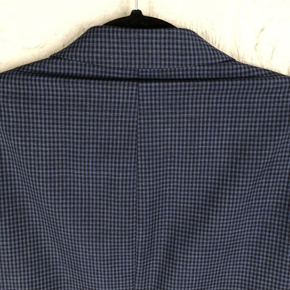 Calvin Klein Blazer Mens 38R Blue Check 100% Wool Extreme Slim Fit Jacket Coat - Picture 10 of 16
